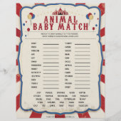 En-tête De Lettre Animal Baby Match [Thème du cirque] (Devant)