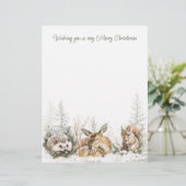 En-tête De Lettre Animals Winter Forest Christmas  (Debout devant)