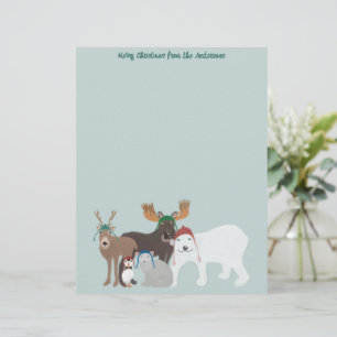 En-tête De Lettre Animaux arctiques en hiver Noël Casquette
