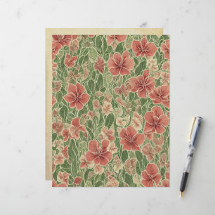 En-tête De Lettre Anthuriums fleurs vintage éphémère motif