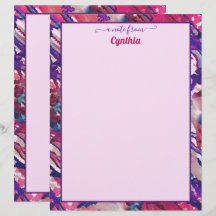 Aquarelle Abstraite violette et rose de taille imp