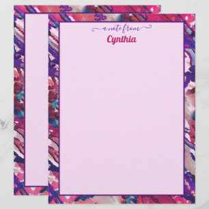 En-tête De Lettre Aquarelle Abstraite violette et rose de taille imp