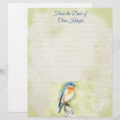 En-tête De Lettre Aquarelle Bleu (Devant / Derrière)