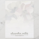 En-tête De Lettre Aquarelle Floral et Papeterie verte (Devant)