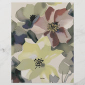 En-tête De Lettre Aquarelle Floral et Papeterie verte (Dos)