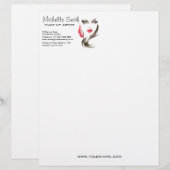 En-tête De Lettre Aquarelle maquillage visage marque artiste (Devant / Derrière)