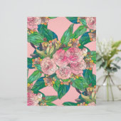 En-tête De Lettre Aquarelle rose de la fille Peinture à la main (Debout devant)