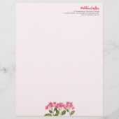 En-tête De Lettre Aquarelle rose Hydrangée Lacecaps Illustration (Devant)