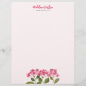 En-tête De Lettre Aquarelle rose Hydrangée Lacecaps peinture florale (Dos)