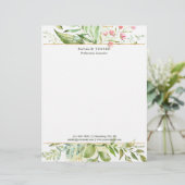 En-tête De Lettre Aquarelle Sauvage Floral Vert Folithe (Debout devant)