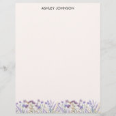 En-tête De Lettre Aquarelle violet Fleur sauvage Meadow (Devant)