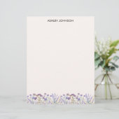 En-tête De Lettre Aquarelle violet Fleur sauvage Meadow (Debout devant)