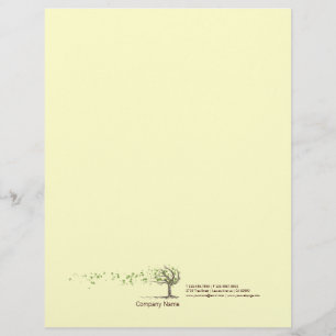 En-tête De Lettre Arbre de vent de zen avec l'en-tête de lettre