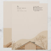 En-tête De Lettre Architecte Japandi Moderne (Devant / Derrière)