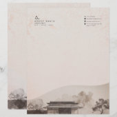 En-tête De Lettre Architecte Japandi Moderne (Devant / Derrière)