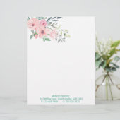 En-tête De Lettre Arrangement floral et botanique rose simple (Debout devant)