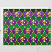 En-tête De Lettre Arrière - plan de bijoux Mardi Gras (Devant / Derrière)