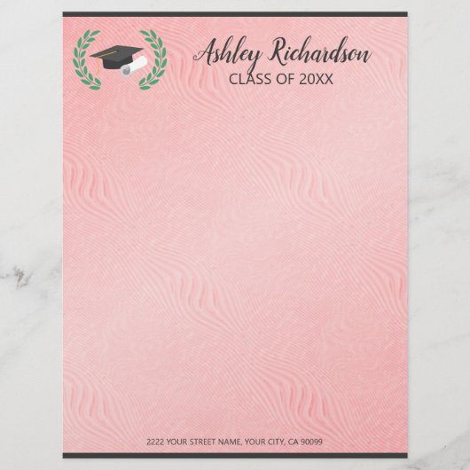 En-tête De Lettre Arrière - plan de texture rose (Devant)