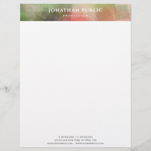 En-tête De Lettre Art Abstrait élégant Simple Moderne Modèle (Devant)