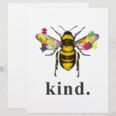 En-tête De Lettre Autiste| Autisme Be Kind Beekeeper Puzzle Pièce (Devant / Derrière)