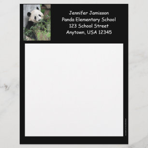 En-tête De Lettre Avec Motif Appréciation de l'enseignant papeterie, Panda, Bla