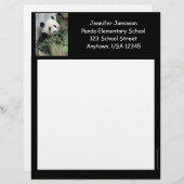 En-tête De Lettre Avec Motif Appréciation de l'enseignant papeterie, Panda, Bla (Devant / Derrière)