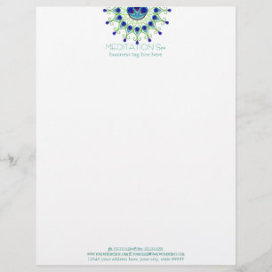 En-tête De Lettre Avec Motif Art Déco Nouveau Peacock Feather Moderne