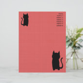 En-tête De Lettre Avec Motif Assis Noir Chat Silhouette. (Debout devant)