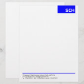 En-tête De Lettre Avec Motif Balise supérieure - Bleu (Devant / Derrière)