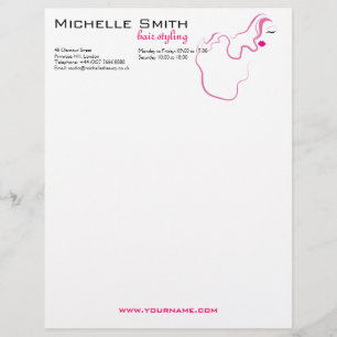 En-tête De Lettre Avec Motif Beau marquage à chaud de Hairstyling de cheveux de