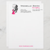 En-tête De Lettre Avec Motif Belle fille avec le marquage à chaud de (Devant / Derrière)