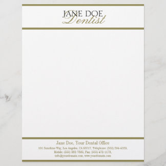 En-tête De Lettre Avec Motif Carte de visite dentaire d'Or-Match d'en-tête de