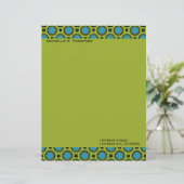 En-tête De Lettre Avec Motif cercles verts de turquoise (Debout devant)