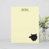 En-tête De Lettre Avec Motif Chat noir (Debout devant)