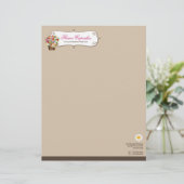 En-tête De Lettre Avec Motif Cupcake sucré de Whimsical Fleurs de printemps Flo (Debout devant)