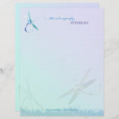 En-tête De Lettre Avec Motif Design d'intérieur Blue Dragonfly (Devant / Derrière)