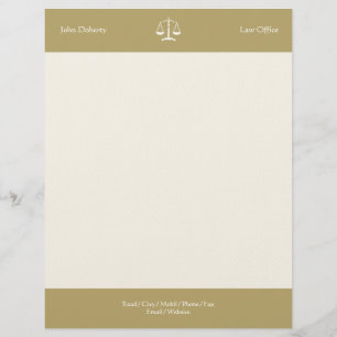 En-tête De Lettre Avec Motif Échelles du CABINET JURIDIQUE de justice d'or