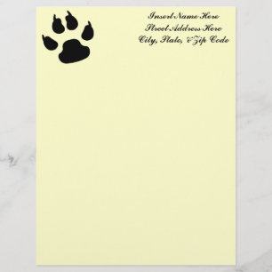 En-tête De Lettre Avec Motif Empreinte de patte de chien