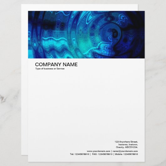 En-tête De Lettre Avec Motif En-tête grande image - Pool bleu (Devant / Derrière)