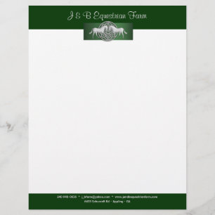 En-tête De Lettre Avec Motif Ferme équestre de chevaux Style 1 modifié