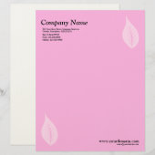 En-tête De Lettre Avec Motif Feuille élégante - Rose (Felt) (Devant / Derrière)