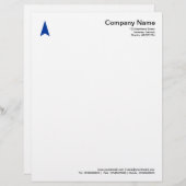 En-tête De Lettre Avec Motif Flèche mince - Bleu marine (Devant / Derrière)