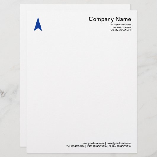 En-tête De Lettre Avec Motif Flèche mince - Bleu marine (Devant / Derrière)