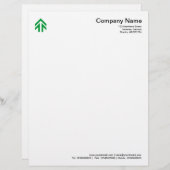 En-tête De Lettre Avec Motif Flèche - Vert herbe (Devant / Derrière)