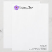 En-tête De Lettre Avec Motif Fleur - cosmos pourpre (Devant / Derrière)