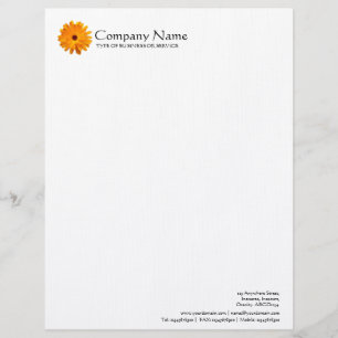 En-tête De Lettre Avec Motif Fleur - Orange Marigold