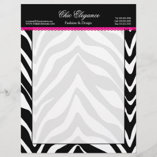 En-tête De Lettre Avec Motif Impression et dentelle Zebra