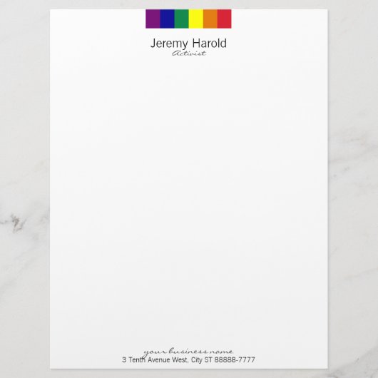 En-tête De Lettre Avec Motif Indicateur Rainbow (Devant)