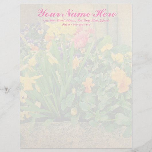 En-tête De Lettre Avec Motif Jardin Mini Springtime (Devant)