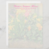 En-tête De Lettre Avec Motif Jardin Mini Springtime (Devant / Derrière)